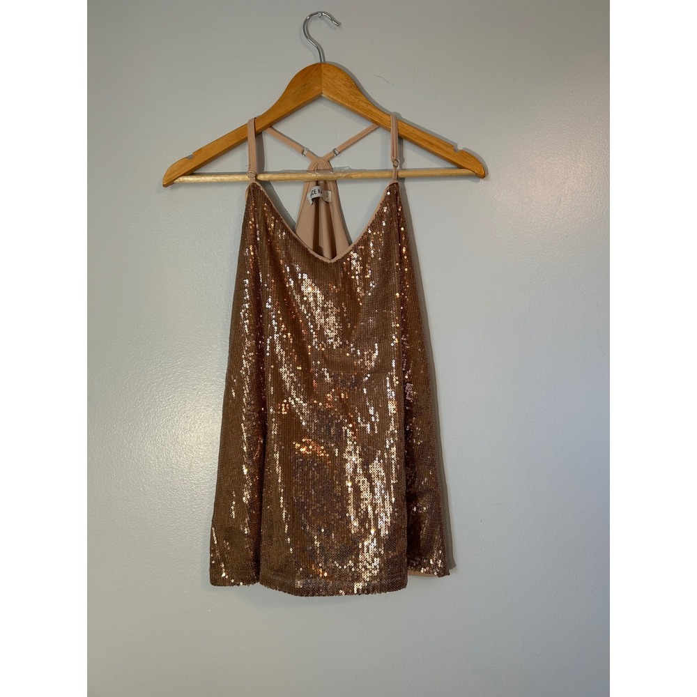 Grace‎ Karin Sequin Tank Top Sleeveless Party Shimmer Sparkle Top L